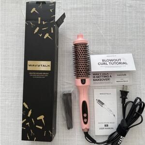Wavytalk NIB | thermal heated round 1.5 ceramic ion brush in pink